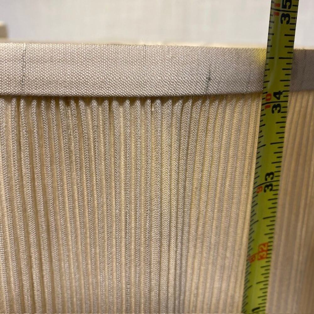Pair of Vintage Mid Century Modern Walnut Wood Brushed Brass Table Lamps 34 inch - Picture 12 of 15